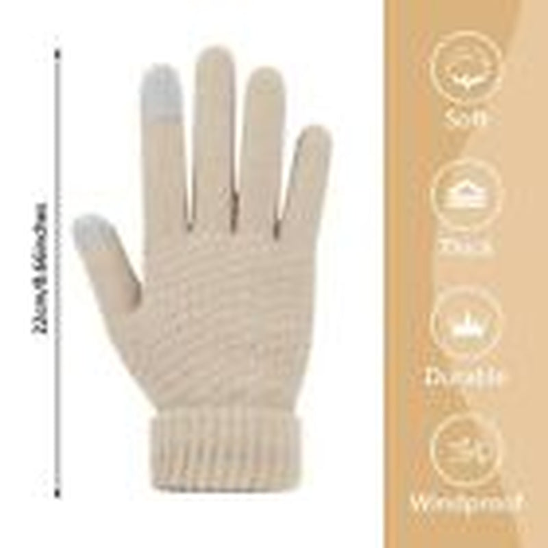 4 Pairs Womens Gloves for Cold Weather, Christmas Gifts Black, Red, Grey，Beige